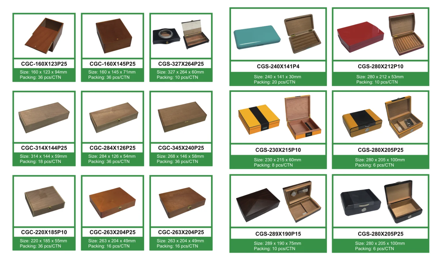 Cheap Custom Wooden Cigar Humidor Box With Hinges Wholesale Wood Cigar Box Case