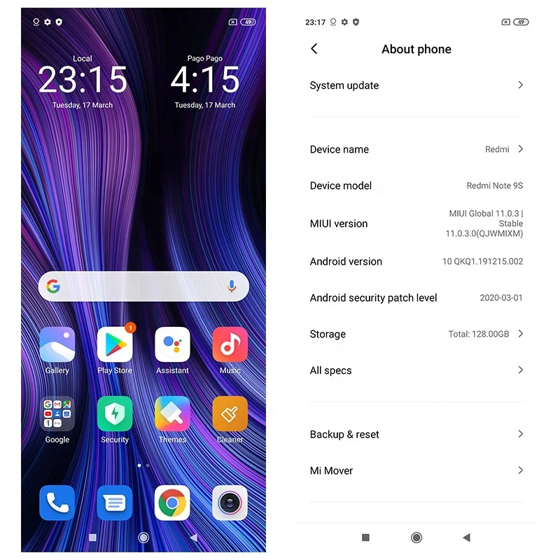  Мобильный телефон Xiaomi Redmi Note 9S 128 ГБ 64 глобальная версия Восьмиядерный процессор Snapdragon 720G 5020 мАч четыре камеры 48