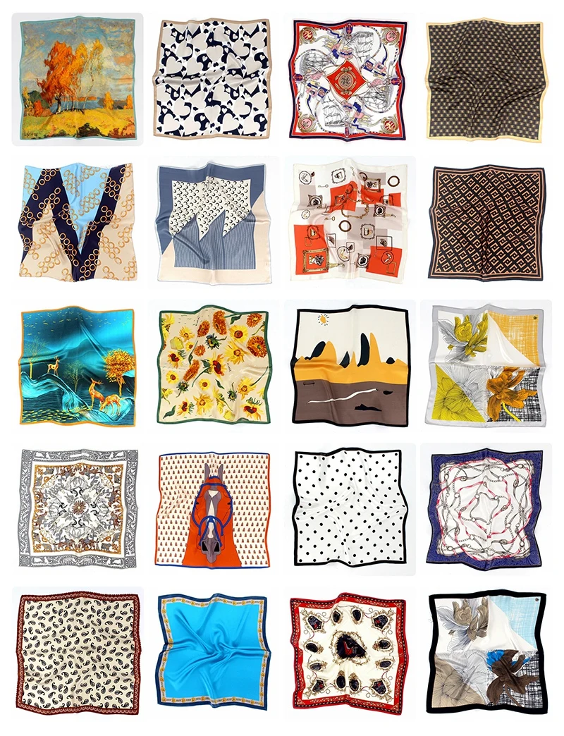 Оптовая продажа с фабрики шелковые шарфы индивидуального дизайна женские шифоновые хиджабы Роскошный дизайнерский брендовый шелковый шарф