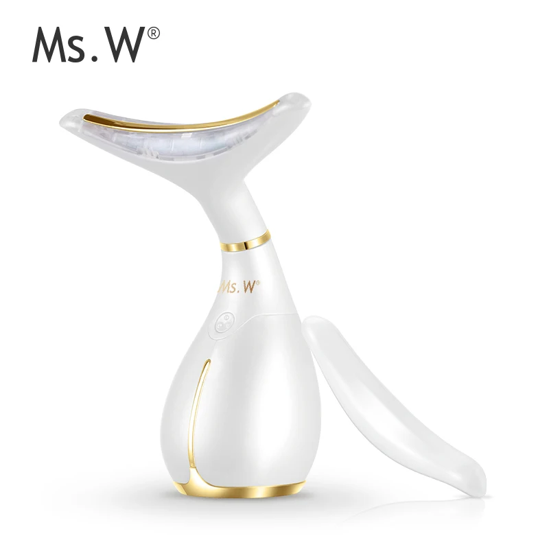 309 Ms. W anti-aging face and neck massager acoustic vibration anti-wrinkle device, thermal chin dust remover for anti-wrinkle