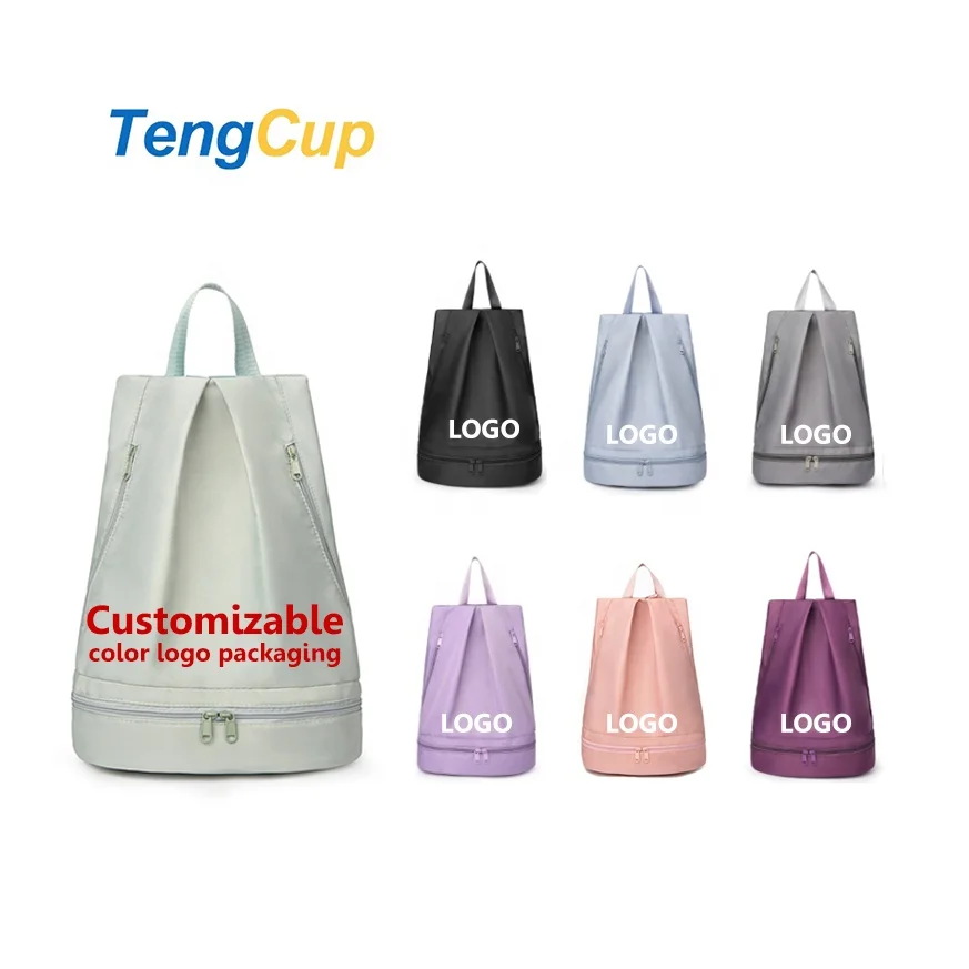 TY customized logo Wholesale High Quality Waterproof Backpack Dry Wet Separation Women Backpack Travel Beach Bag