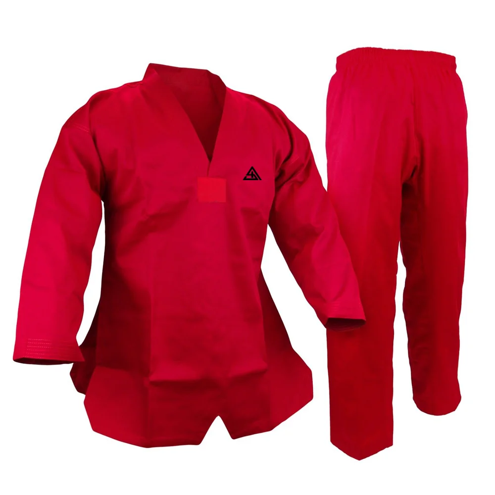 
Top Quality Martial Arts Taekwondo Uniform For Fighting Training With Elastic Waist Pants 