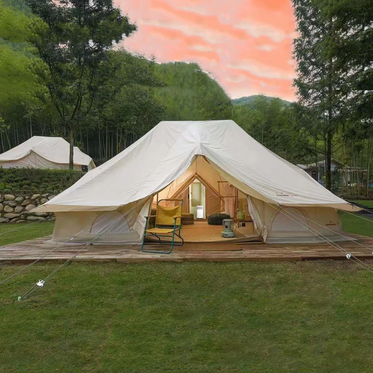 Customized Outdoor Luxury Hotel Tent Resort Hotel Glamping Tent Canvas Safari Tent