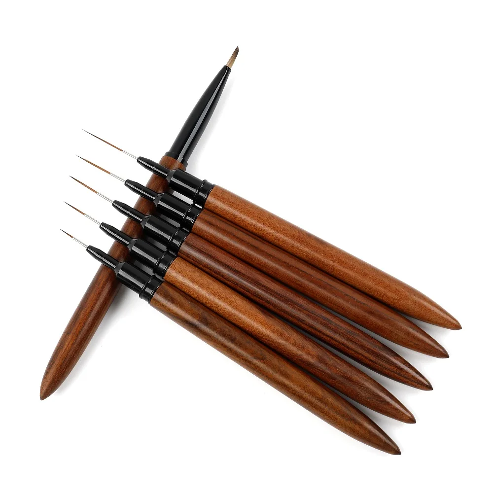 BQAN Private Label Custom Logo Nail Art Brushes Wooden Handle Nail Liner Brushes Nail Painting Aquarell Builder Gel Brush