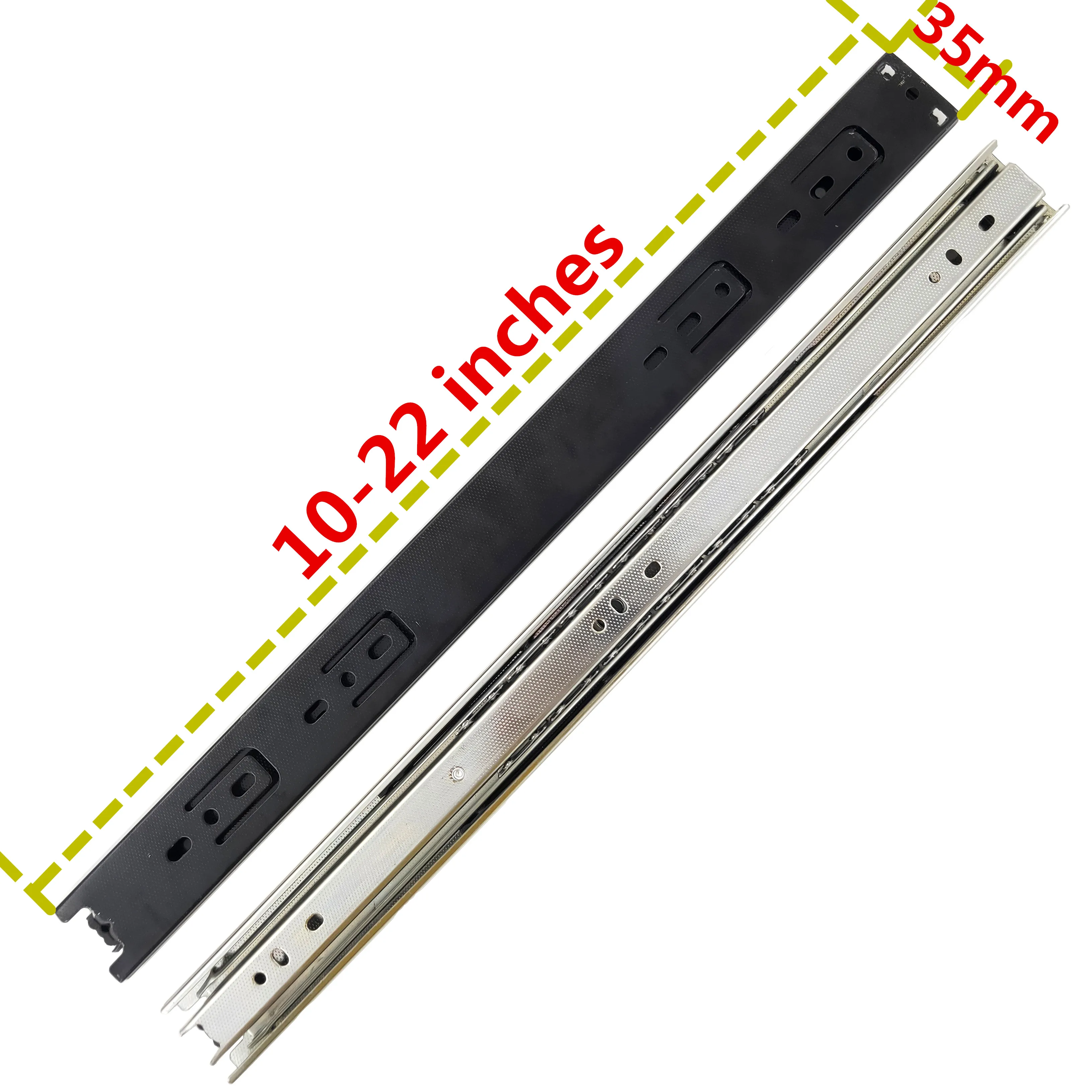 35mm Kitchen Drawer Slide Rail Full Extension Telescopic Channel Ball Bearing Drawer Runners