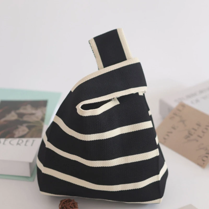 Japanese Eco Friendly Large Capacity Knitting Bags Cotton Hand Knit Chunky Vest Tote Bag for Women