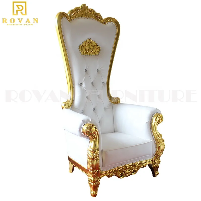 Rovan customized high back royal luxury wedding king and queen throne chair