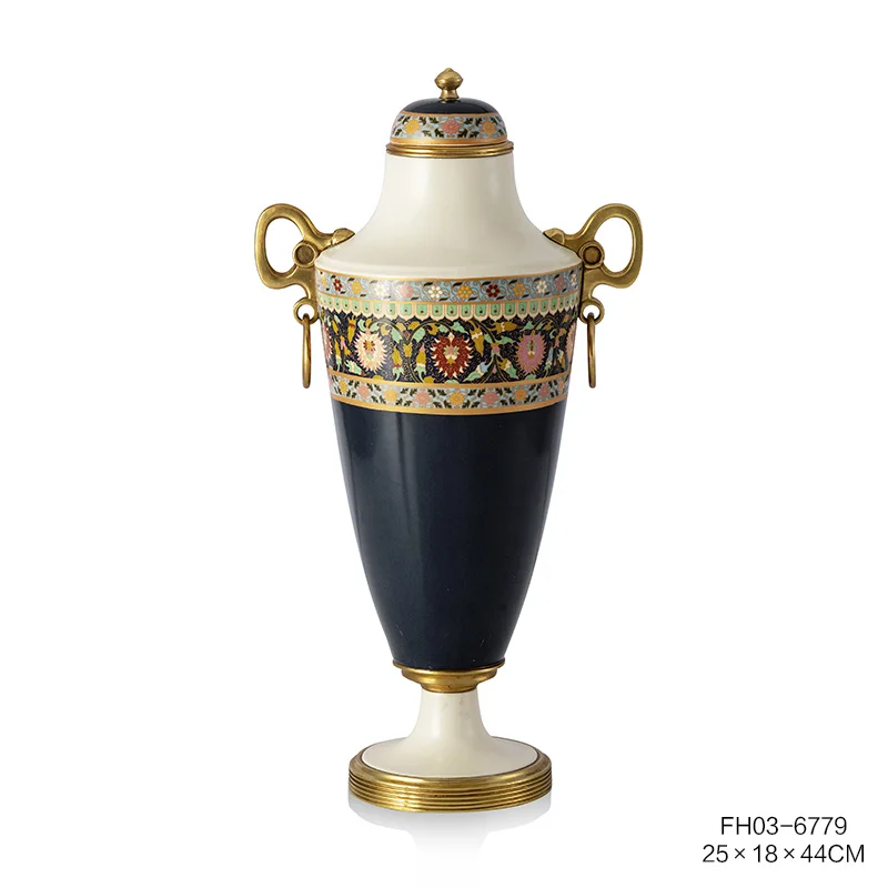 2024 new designs creative brass ceramic handmade trophy cup for tableware decorations home office decor