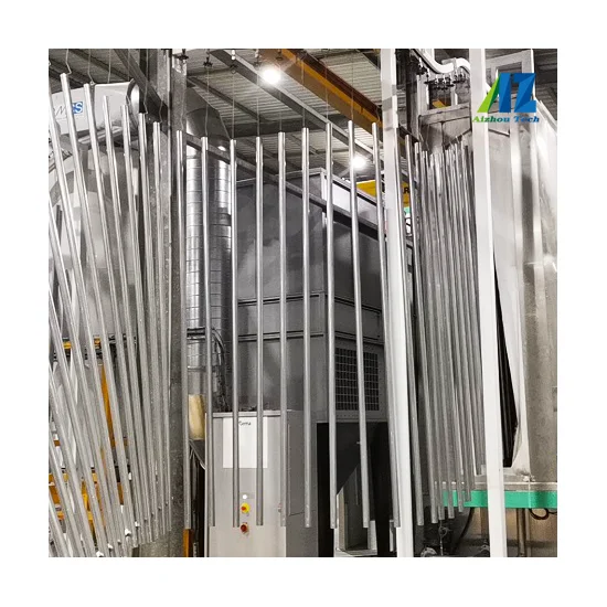 Automatic aluminum profiles electrostatic vertical powder coating line for aluminum profile