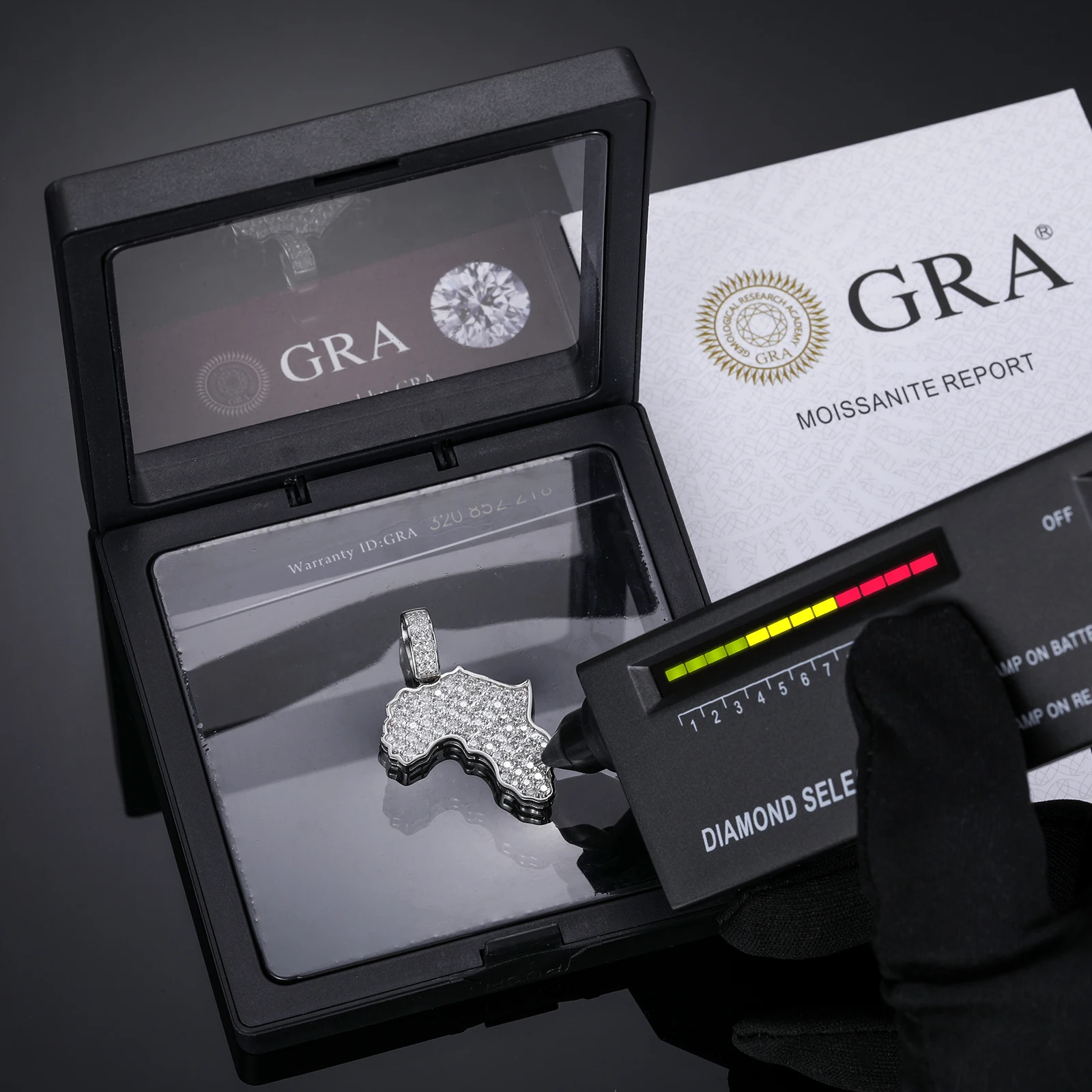 Wholesale Hip Hop Jewelry White Gold Plated 925 Sterling Silver VVS Moissanite Diamond Iced Out Africa Map Pendant For Men