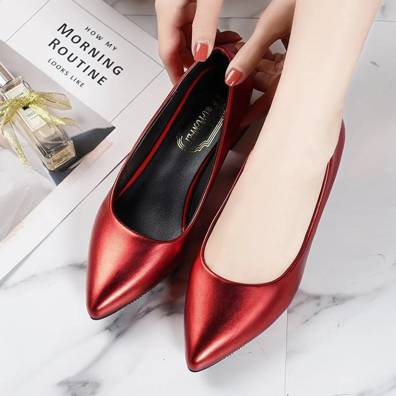 Fashion summer sandals female ladies office wedding solid high shoes heels point toe court pumps for women square heels