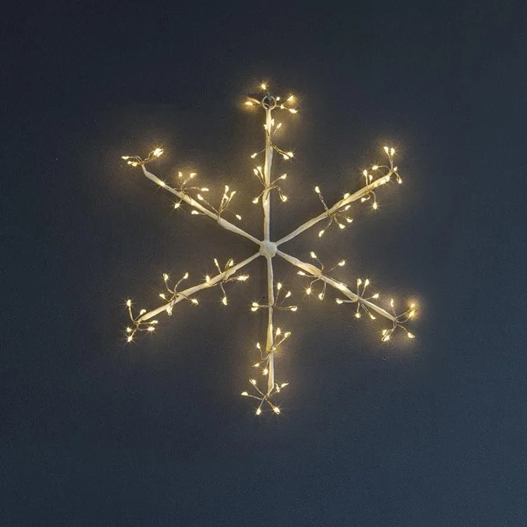 New China Manufacturers Sell Warm Whitesnowflake Firework Shape String Lights