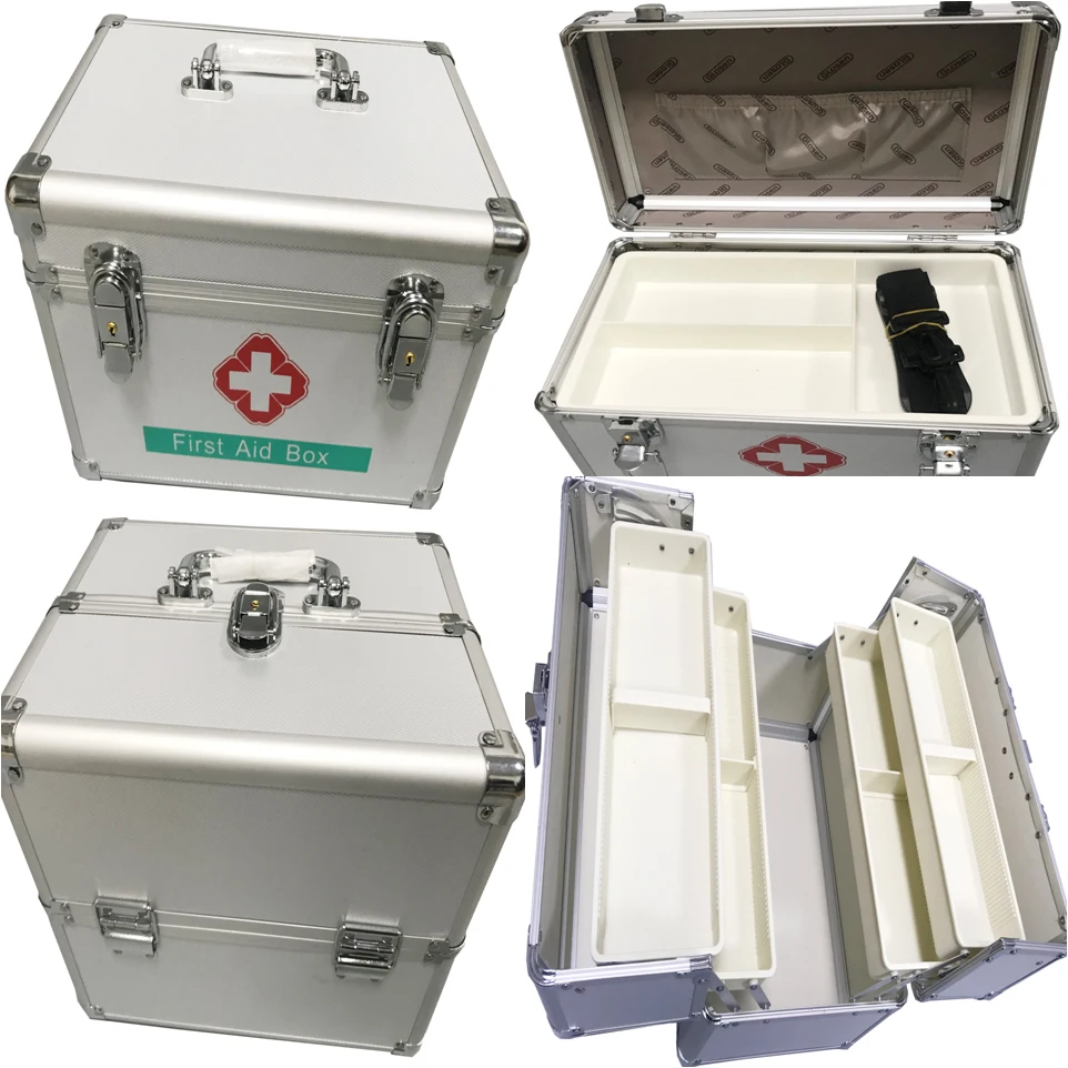 Factory Wholesale Home Office Hospital Car Medical Emergency Aluminum First Aid Kits With Supplies
