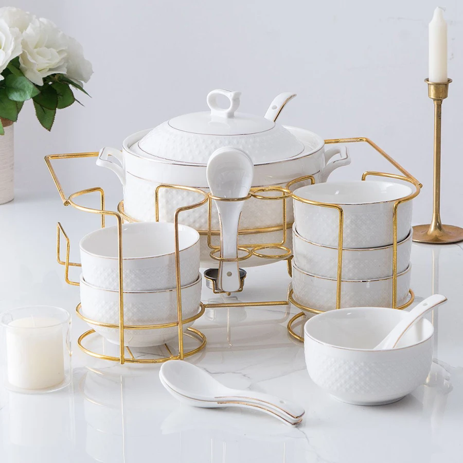 Wholesale 15 Pack High Quality Ceramic Chafing Dish Casseroles Hot Pot Food Warmer Sets