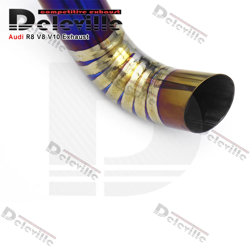 Racing car exhaust system   For Audi R8 V10 5.2L 2020-2023 Titanium alloy Catback Exhaust  muffler Exhaust Pipes