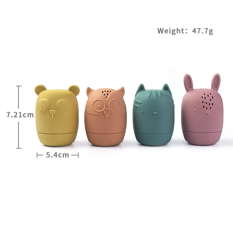 New Products Floating Bath Toys Animal Bpa Free Silicone Bath Toys Kids Water Shower Spray Baby Toys Set