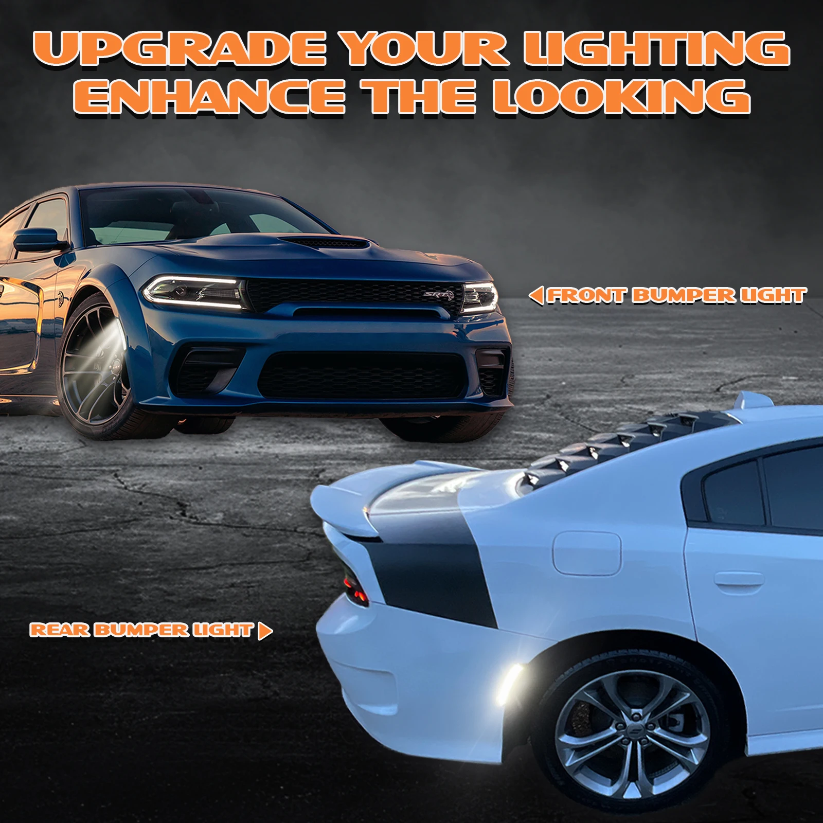 Front Rear Fender Blinker Led Side Marker Lights For Dodge Charger 15-23 dynamic Pink Blue Green White RED Amber indicator lamps