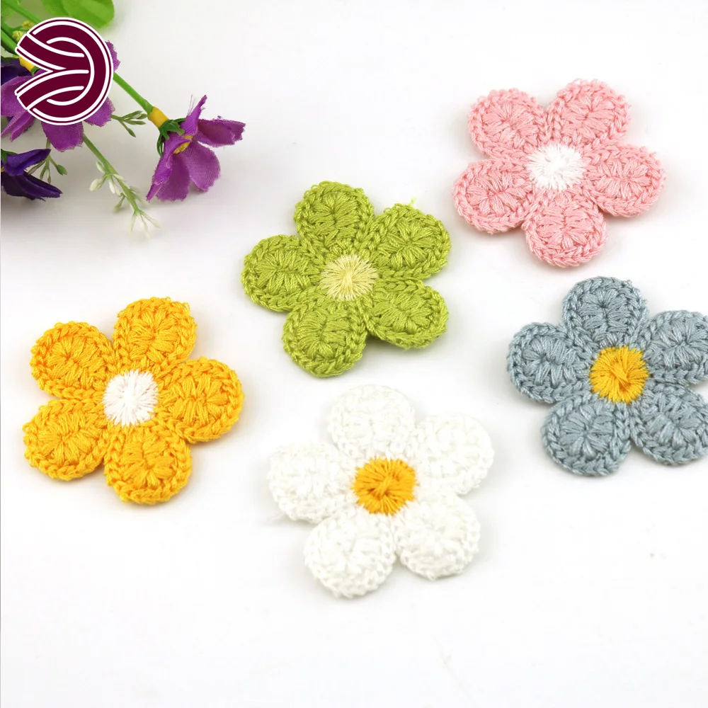 Hand Hook Knitted Patches Handmade Ornaments Shoes Hats Decorations Garment Accessories Crochet Flowers