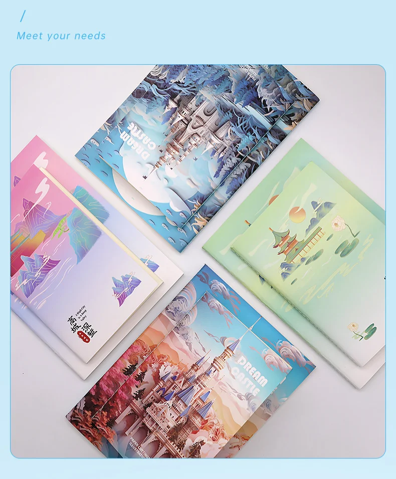 Cheap Sewing Binding A5 B5 paper cover writing notebooks for elementary cheap school notebooks wholesale student Exercise Books