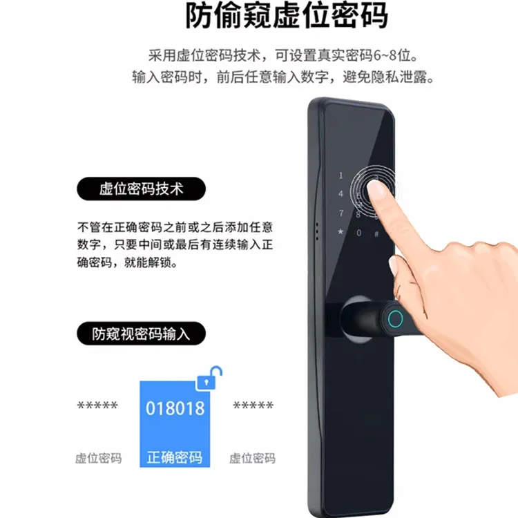 TUYA Smart WiFi  APP Access Electronic Biometric Fingerprint Digital Smart Lock Door For Home Wooden Doors