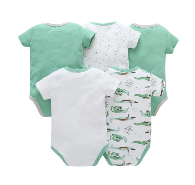 Baby Summer Pure Cotton Clothes Boy girl short sleeve Baby Romper  Cotton Bodysuit  Newborn Onesie 5pc/pack