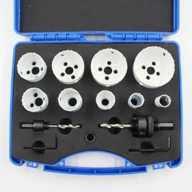 13PCS Hole Saw Sets Bi-Metal Hole Saw Cutters Core Drill Bits for Stainless Steel Metal Wood Cutting Tools