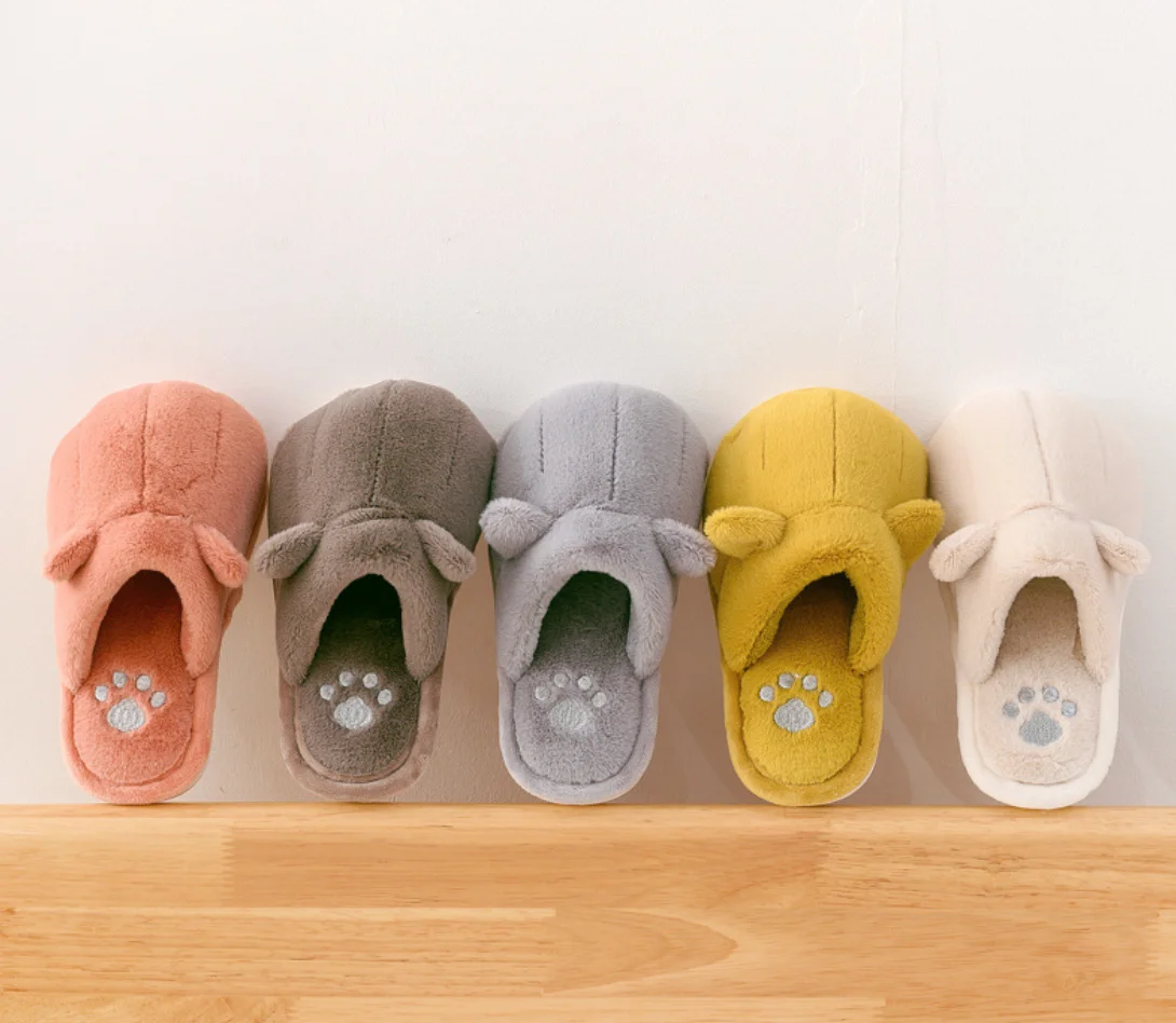 Indoor Autumn Fur Shoes Home Slippers Platform Fur New Fashion Design Faux Fur Cat Claw Lady EVA Plush Winter Warm Shoes for Men