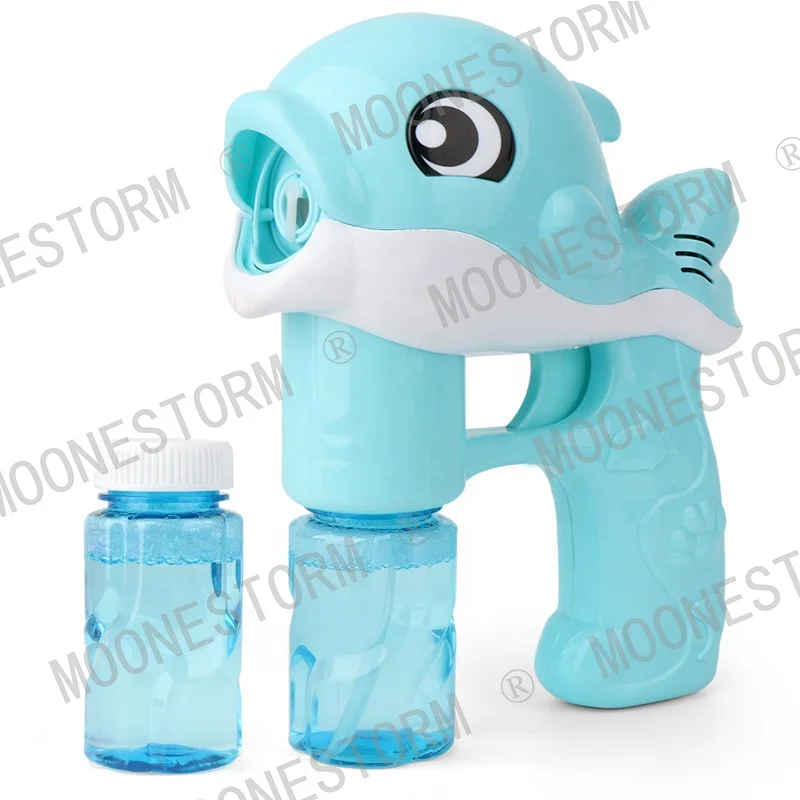 Kid Summer Toys Dolphin Automatic Bubble Maker Blower Machine with 2 Bubble Solutions Bubble Blaster