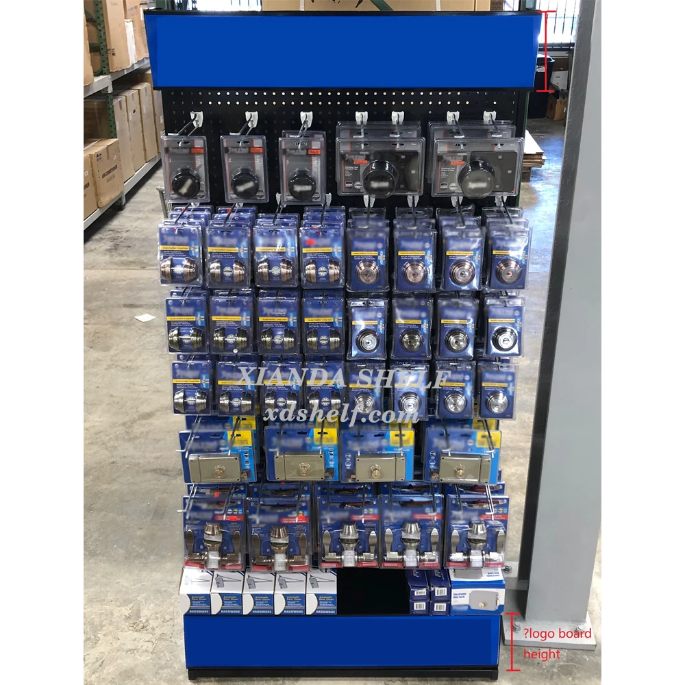 Hardware Store Equipment Hinge Tools Door Lock Display Stand Perforated Display Shelves 50kg/layer