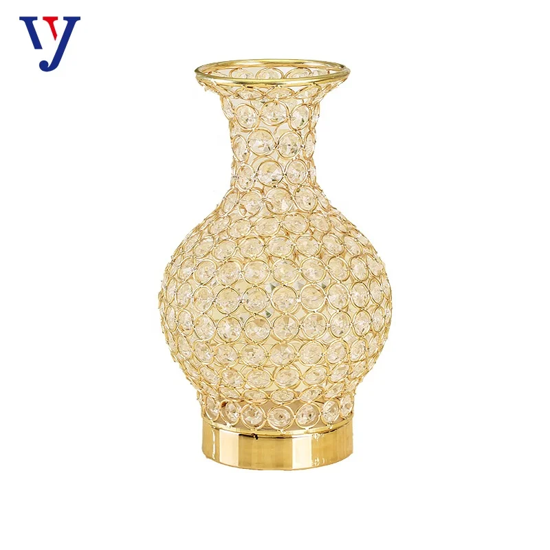 European luxury metal crafts creative home furnishing pieces wedding decoration decoration props crystal vases