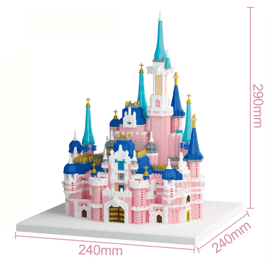 2800 Pcs Princess castle building block set assembly house building brick toys diy micro blocks good birthday gifts for girls
