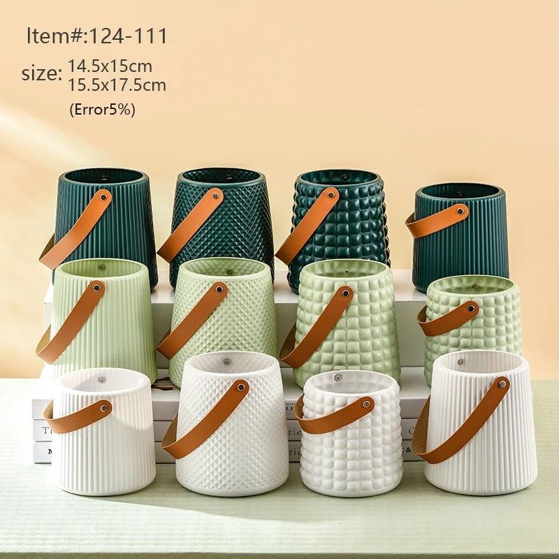 Creative plastic portable flower bucket outdoor dining iced wine bucket home desktop decoration flower bucket