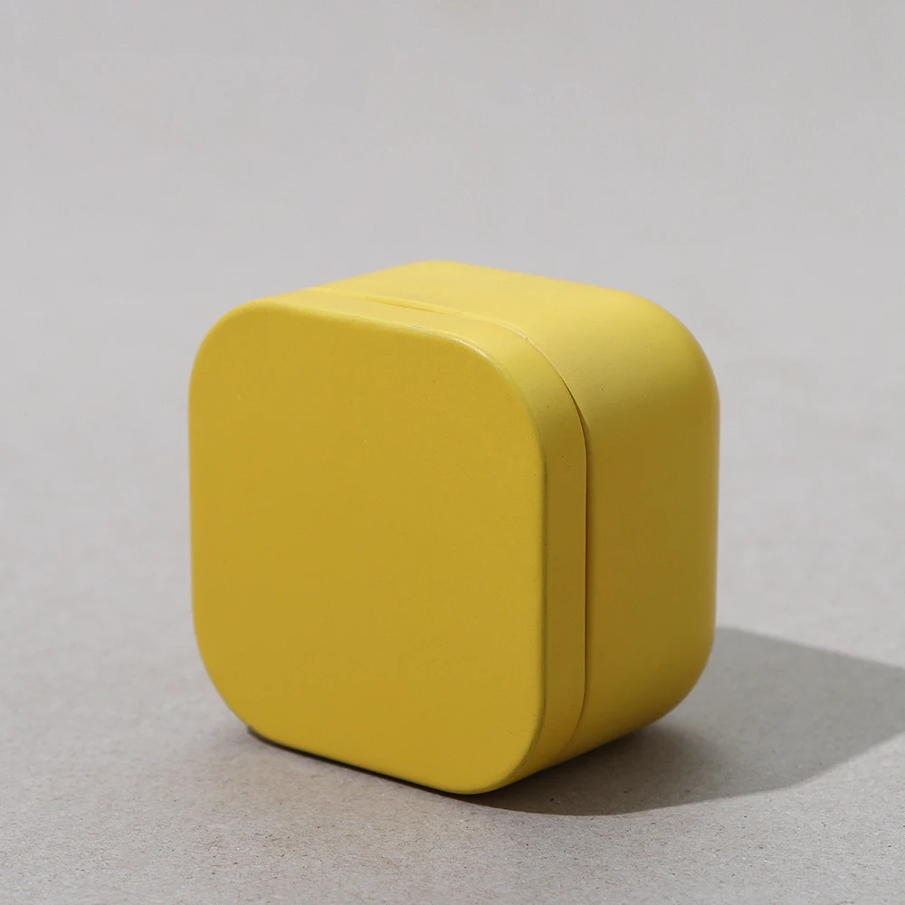 Wholesale cylinder airtight tea and coffee containers yellow tea sugar metal tin can gift box tea storage container packaging