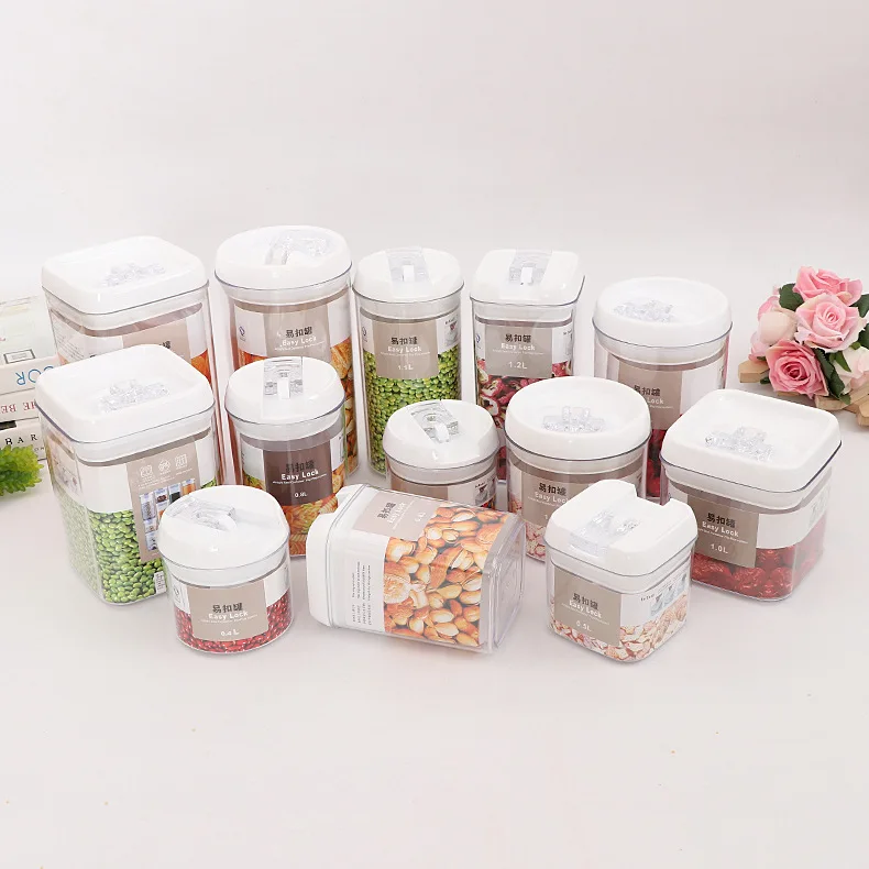 Onsin Different Capacity Plastic Sealed Cans Kitchen Storage Box Transparent Food Container food storage tank storage jar sets