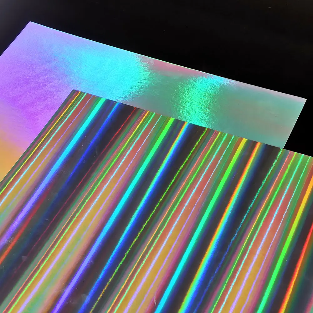 Plastic free metallized Holographic board recyclable laser paper board For packaging box metallic holo paper