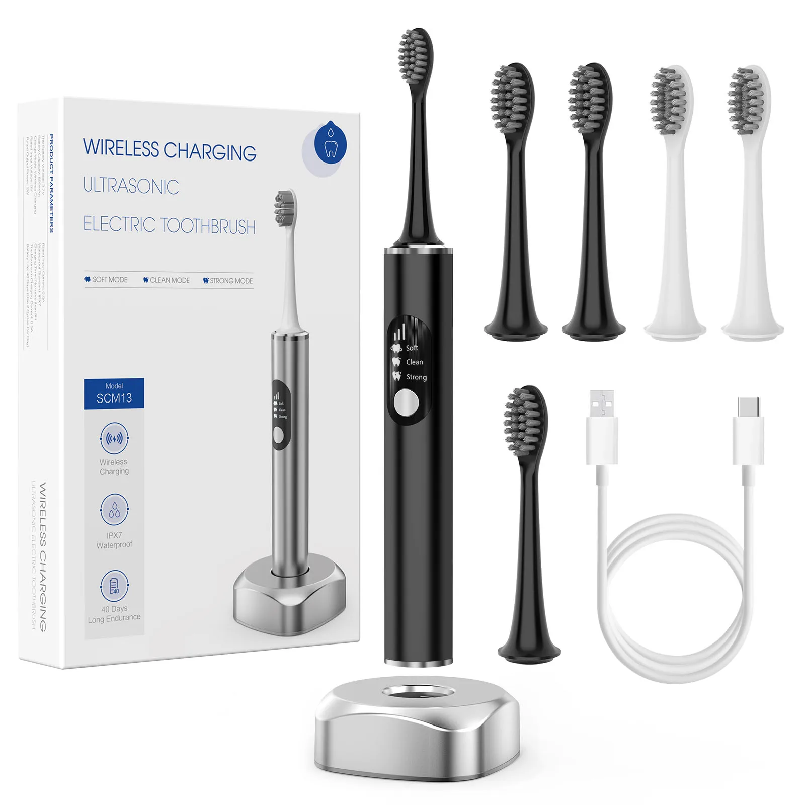 2023 New product innovation sonic metal soft dupont brsitles electric tooth brush for adult sensitive gums