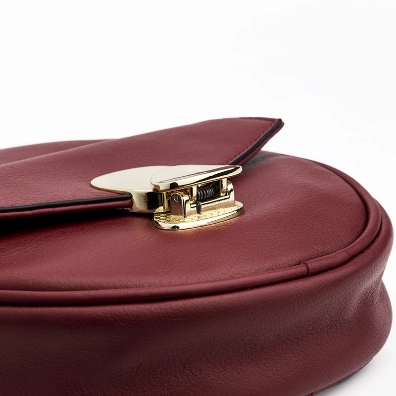 
Hot Selling Fashion Brand Soft 100% Genuine Leather Handbags Round Unique Designer Crossbody Bag for college girls and women 