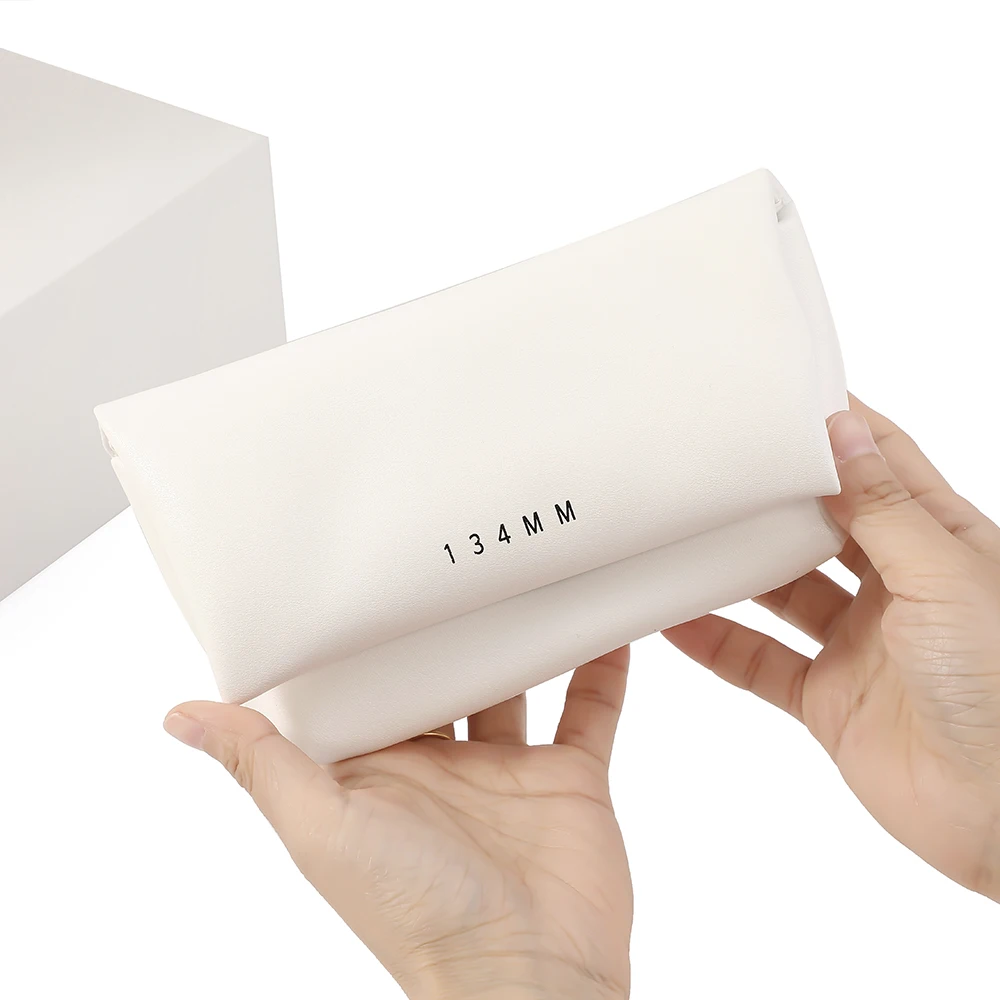 Custom Logo Magnetic Glasses Case Microfiber Cloth Protected Leather Eyewear Storage with Closure Sunglasses Packaging Box