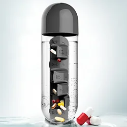 Творческий шейкеры для протеиновых коктейлей бутылки стеклянные бутылки с водой для продажи Органайзер портативная чашка для воды с делитель таблеток