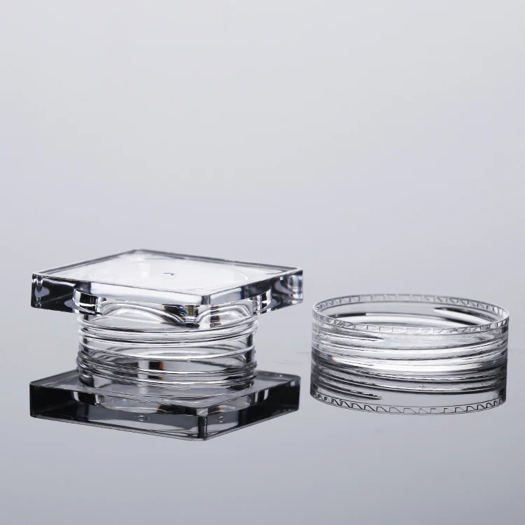 2g clear single eyeshadow empty container mini square color gel solid nail glue jar