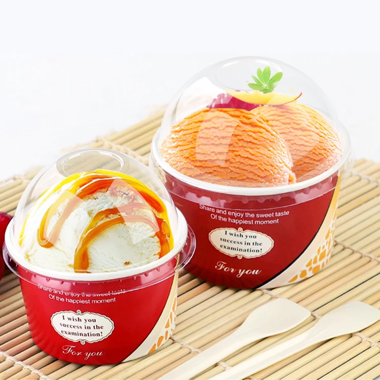 Custom Disposable Ice Cream Cup 8oz Color Ice Cream Cup 16oz Ice Cream Paper Cup