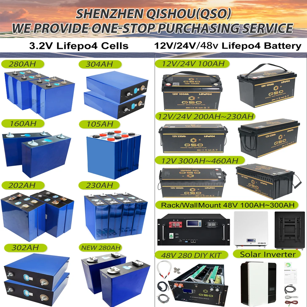 Shenzen Qishou Wholesale Products Rechargeable 3.2V230Ah 3.2V 230Ah Lifepo4 Battery Cell Price For Solar Energy System