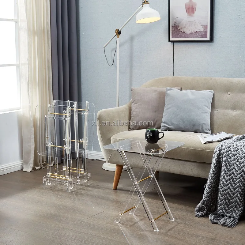 Factory customize  acrylic table set acrylic folding table coffee table for home decoration