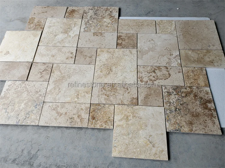 Coffee brown travertine outdoor tiles for swimming pool