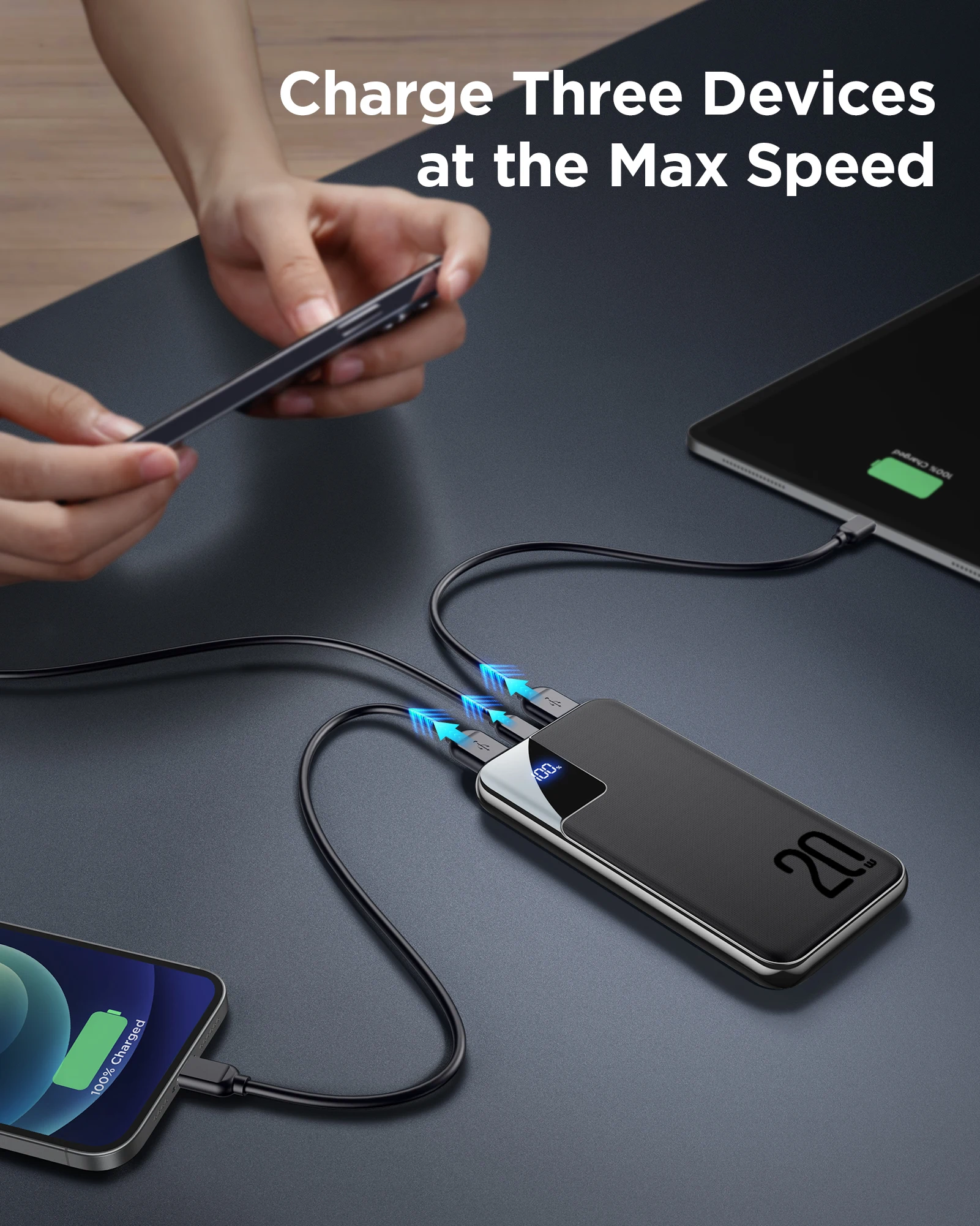 Joyroom consumer electronics PD QC3.0 powerbank lcd display portable charger power bank fast charging power banks 20000mah