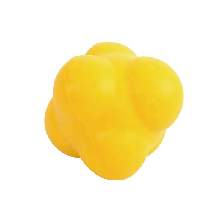 Factory Price Silicone Massage Balls Hexagonal Palm Massager Hand Agility Speed Training Ball Exercise Reaction Ball