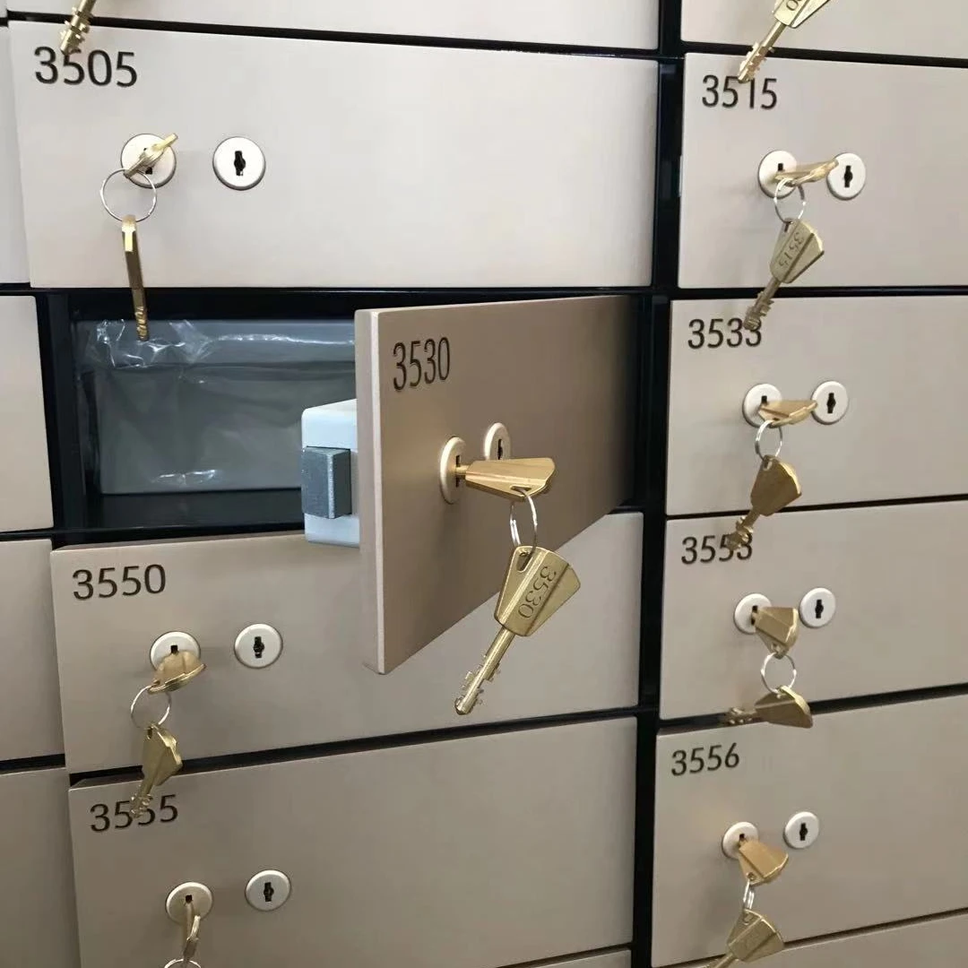 Safe deposit box locker for bank security aluminum alloy painting door with dual key lock JZ-01 safe deposit locker