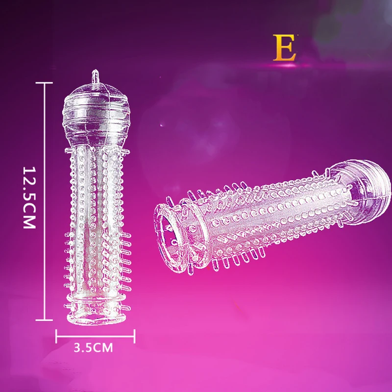 High Elasticity Reusable Penis Extender Sleeve Crystal Condom Delay Ejaculation Sex Toys For Men Intimate Goods