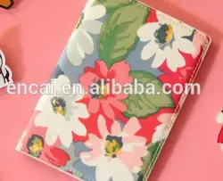 Encai Travel Vintage PU Passport Cover With Card Slots Floral Pattern Passport Holder