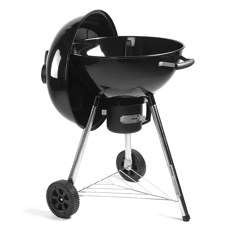 Rotisserie with wheels enamel grill  BBQ hand drawn enamel grill charcoal grill